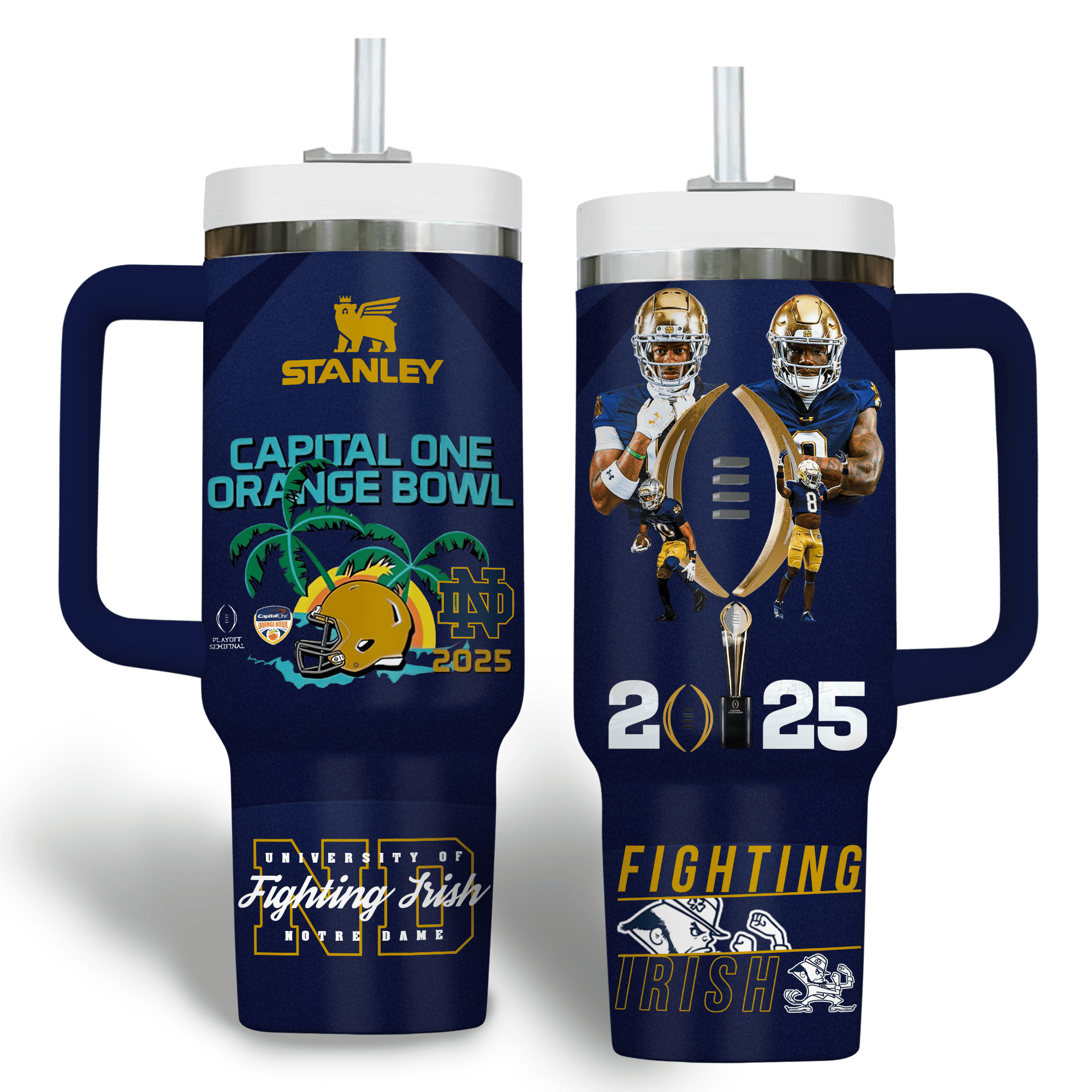 Notre Dame Fighting Irish NCAA Sports Custom Stanley Cup 40 oz 30 oz Tumbler With HandleTVC2301311 - Image 2