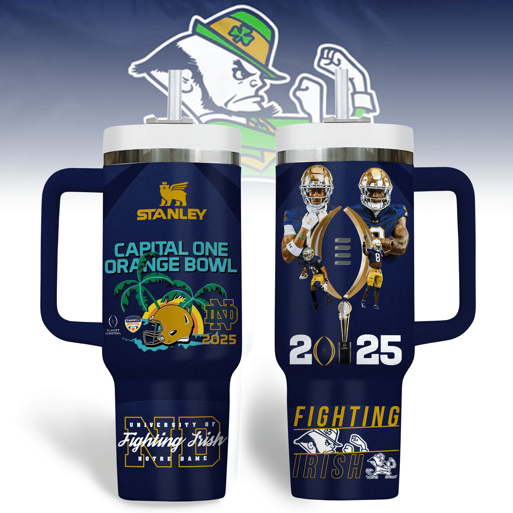Notre Dame Fighting Irish NCAA Sports Custom Stanley Cup 40 oz 30 oz Tumbler With HandleTVC2301311