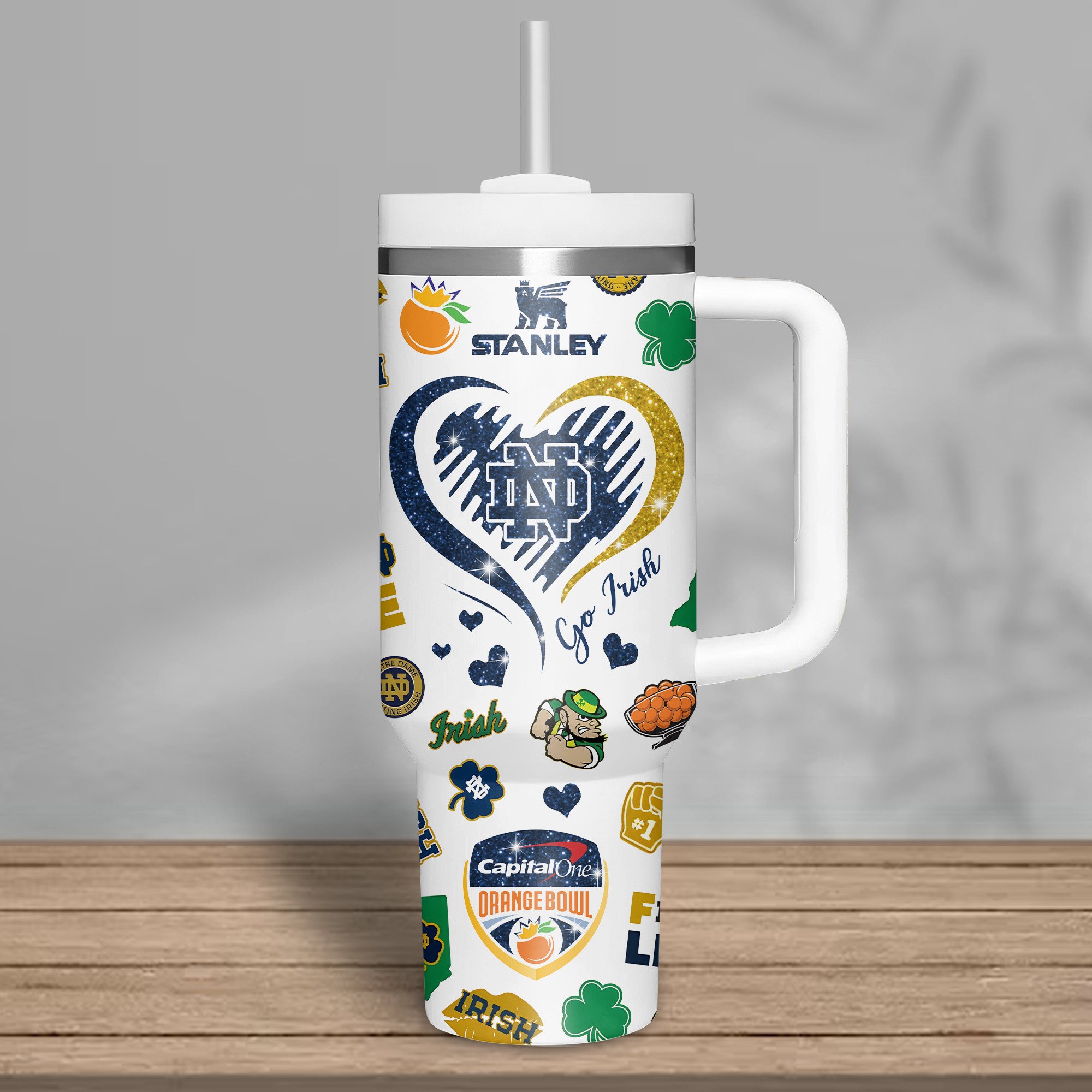 Notre Dame Fighting Irish NCAA Sports Custom Stanley Cup 40 oz 30 oz Tumbler With HandleTVC2301312 - Image 3