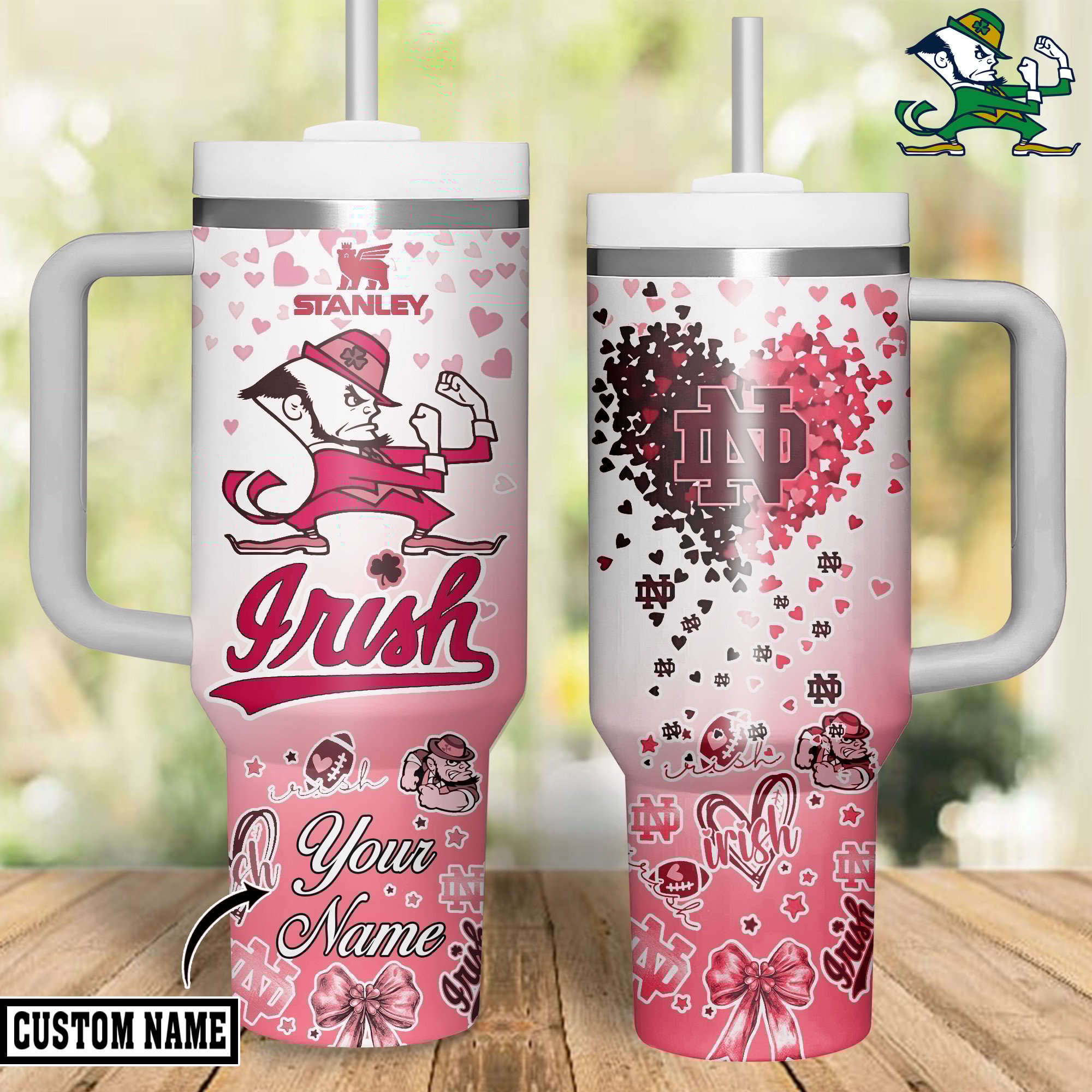 Notre Dame Fighting Irish NCAA Sports Custom Stanley Cup 40 oz 30 oz Tumbler With HandleTVC2301314