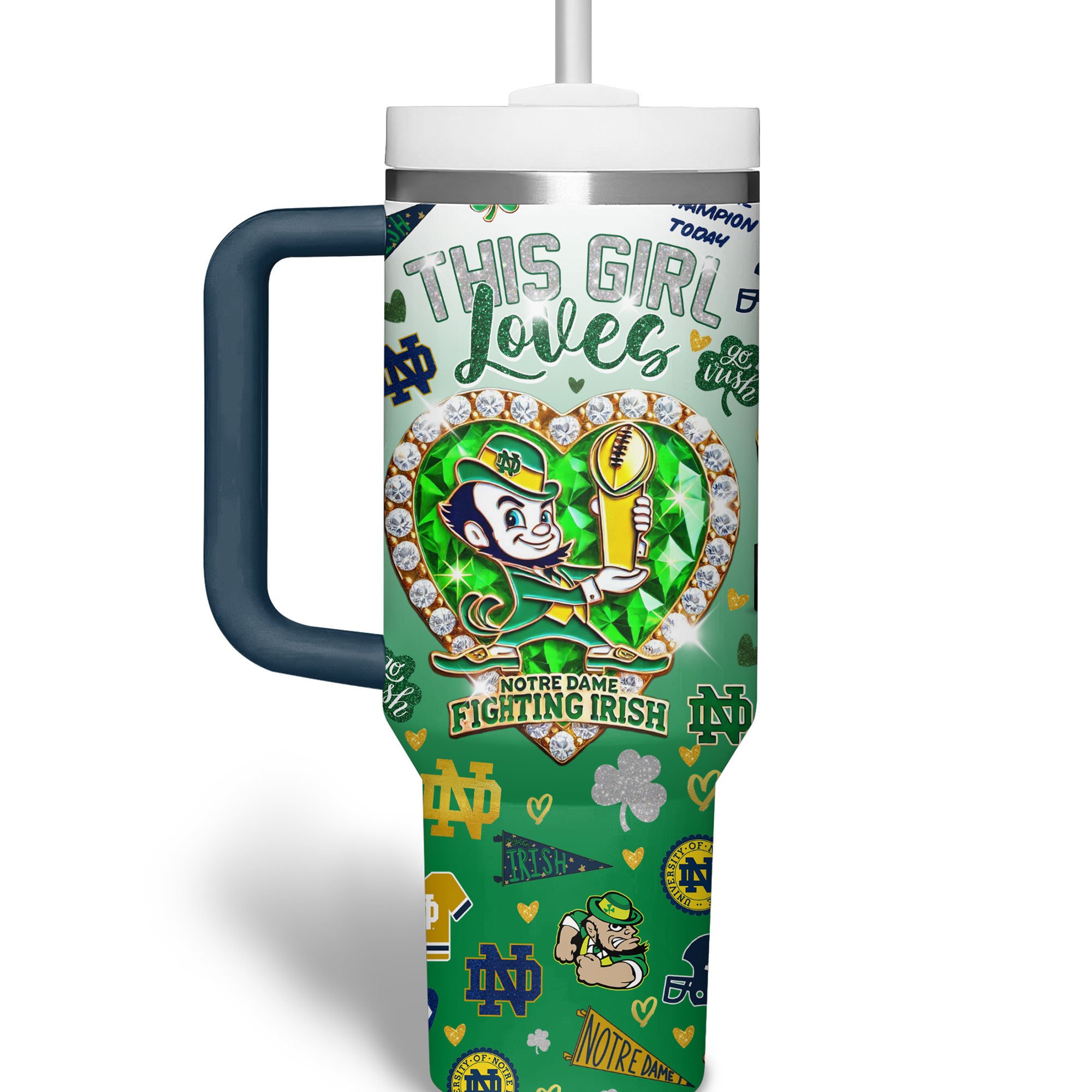 Notre Dame Fighting Irish NCAA Sports Custom Stanley Cup 40 oz 30 oz Tumbler With HandleTVC2301314 - Image 3