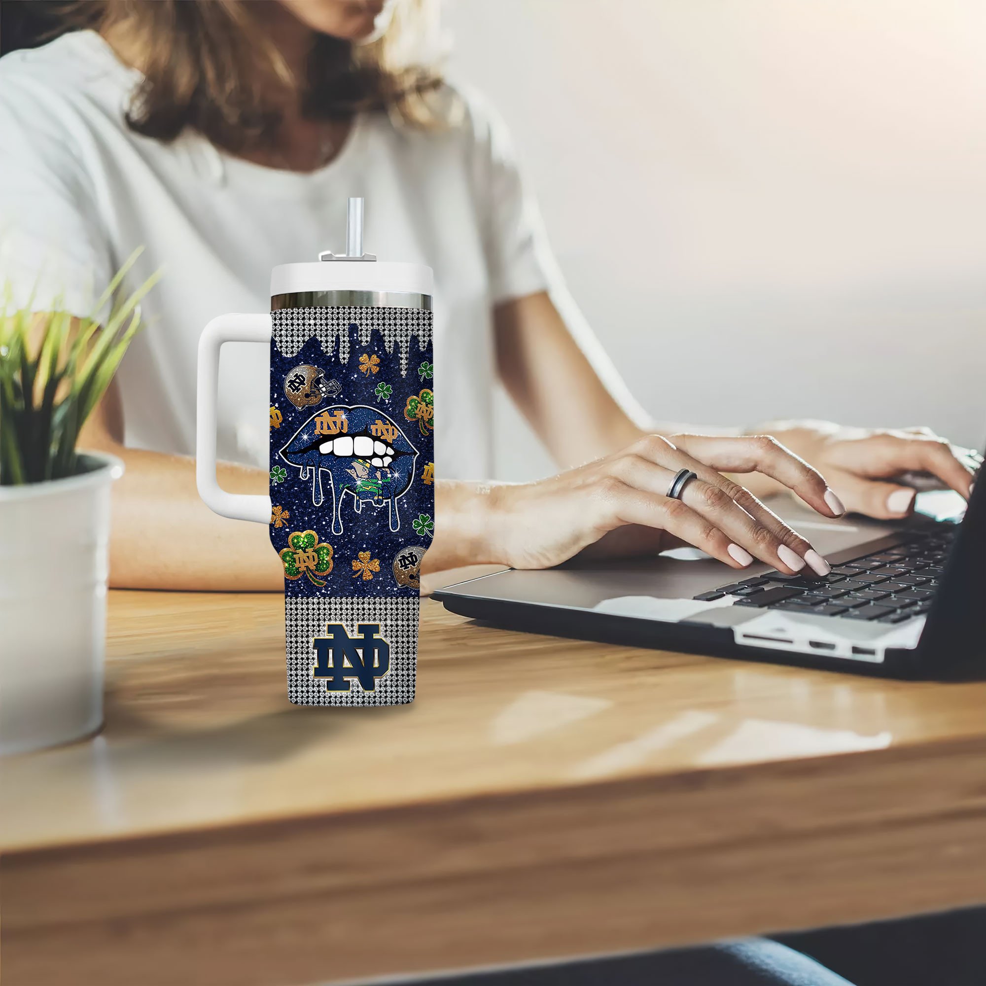 Notre Dame Fighting Irish NCAA Sports Custom Stanley Cup 40 oz 30 oz Tumbler With HandleTVC2301315 - Image 3