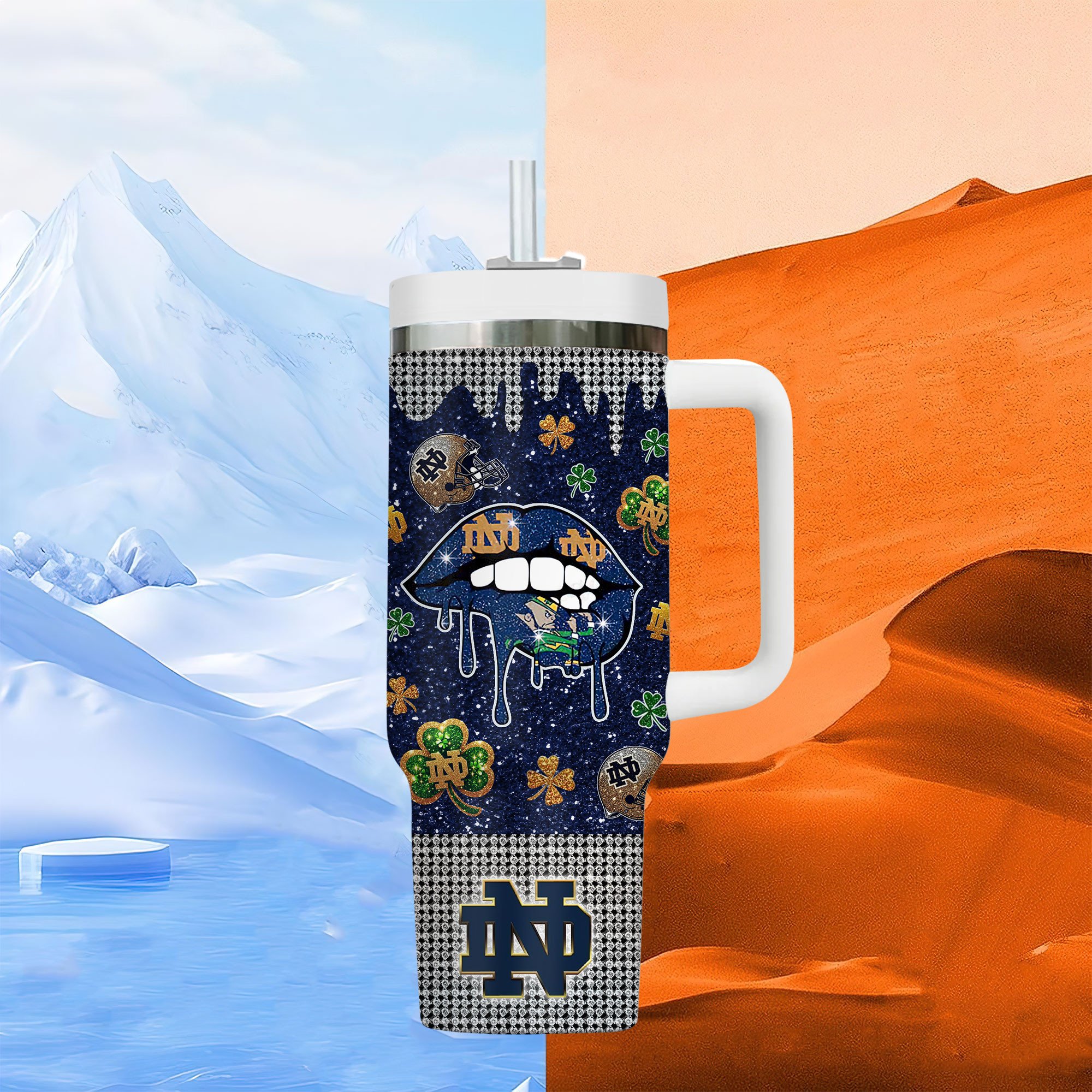 Notre Dame Fighting Irish NCAA Sports Custom Stanley Cup 40 oz 30 oz Tumbler With HandleTVC2301315 - Image 5