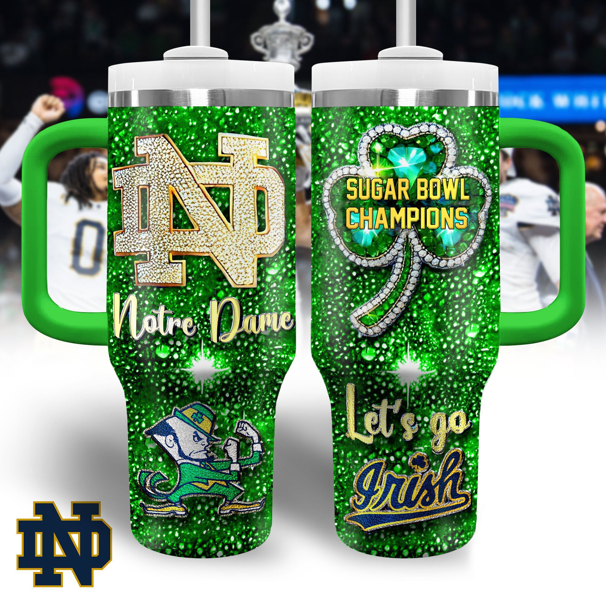 Notre Dame Fighting Irish NCAA Sports Custom Stanley Cup 40 oz 30 oz Tumbler With HandleTVC2301329