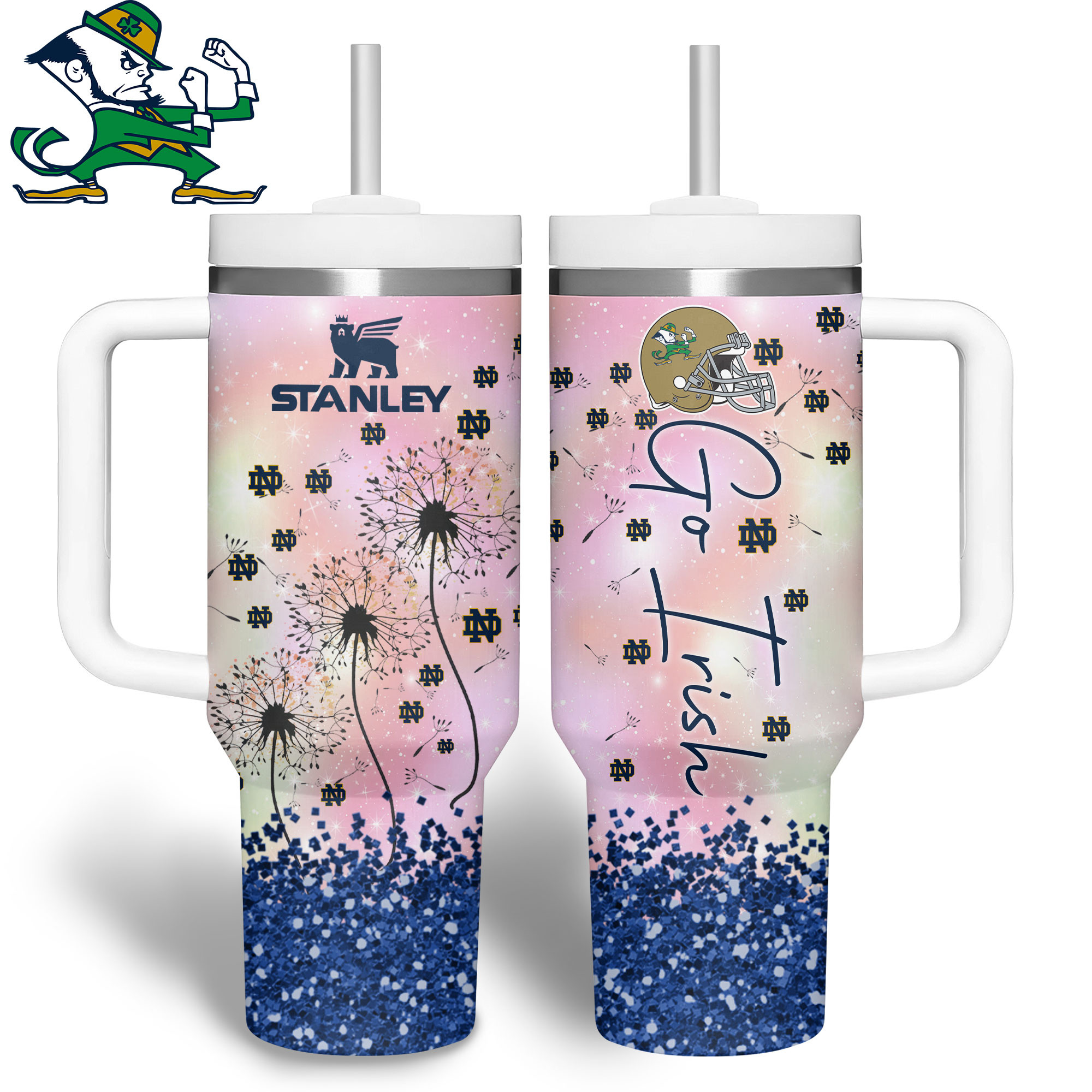 Notre Dame Fighting Irish NCAA Sports Custom Stanley Cup 40 oz 30 oz Tumbler With HandleTVC2301340