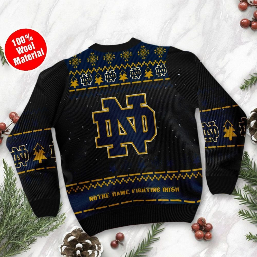 Notre Dame Fighting Irish Snoopy Dabbing Ugly Christmas Sweater Adult 3D Funny Matching for family - Image 3
