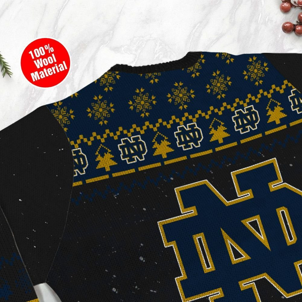 Notre Dame Fighting Irish Snoopy Dabbing Ugly Christmas Sweater Adult 3D Funny Matching for family - Image 5