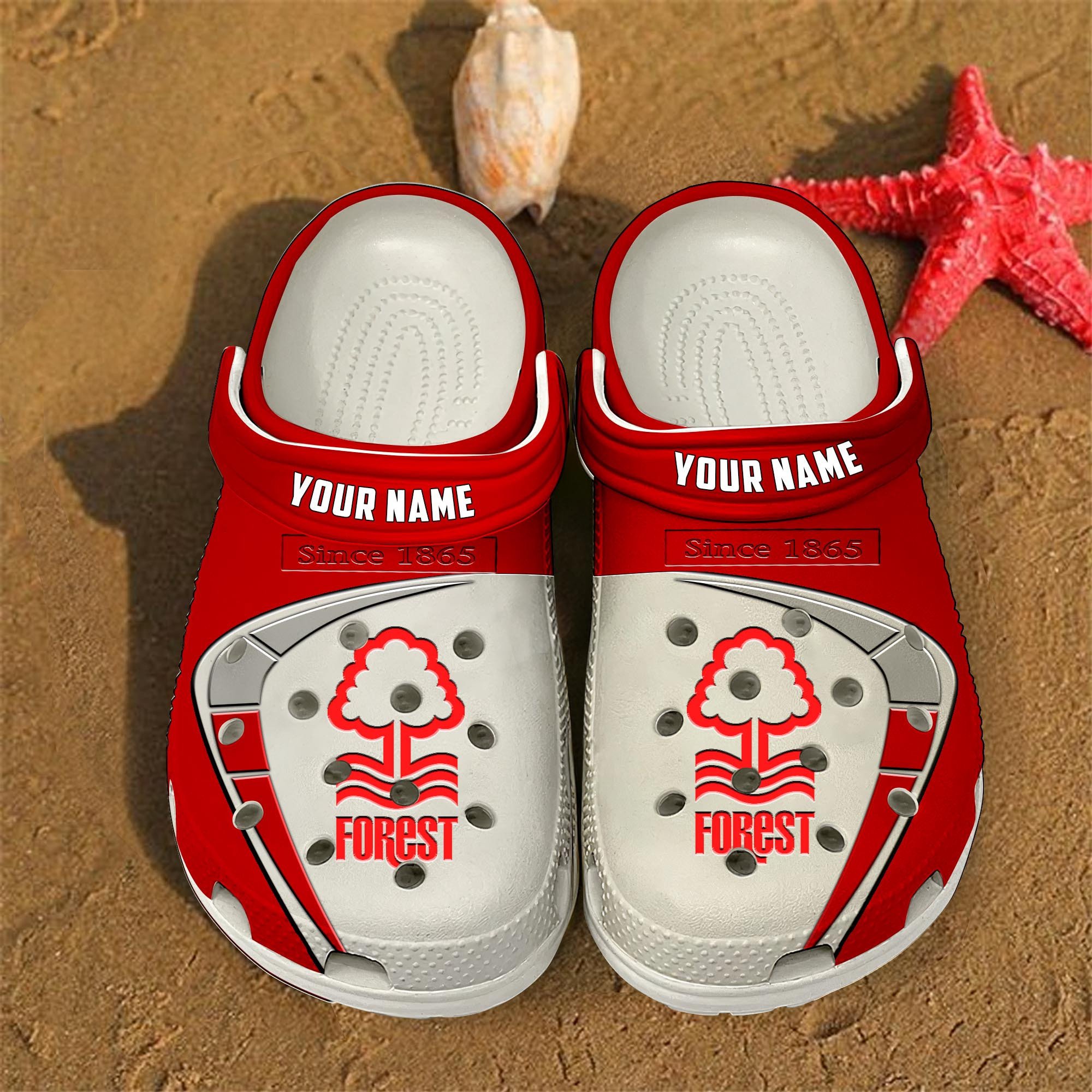 Nottingham Forest EPL Crocs Crocband Clogs Shoes Comfortable For Men Women and Kids