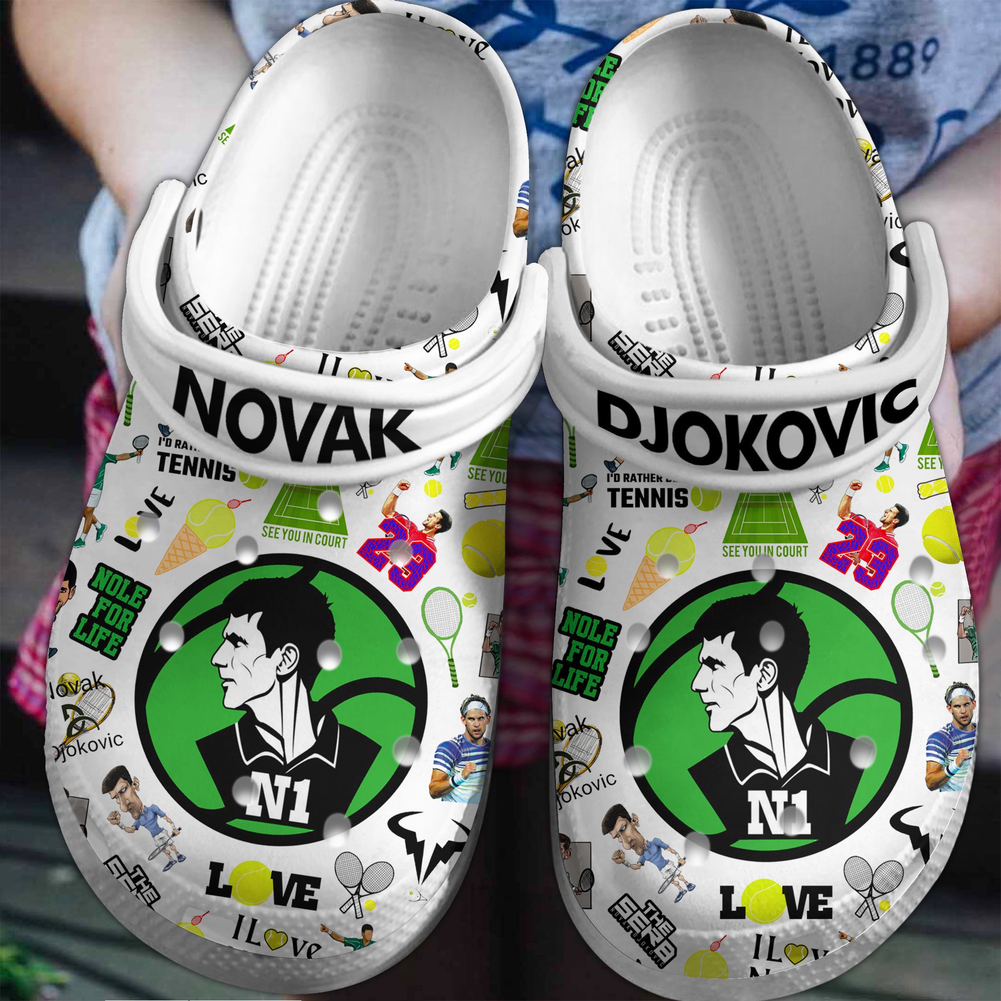 Novak Djokovic Sport Crocs Crocband Clogs Shoes Comfortable For Men Women and Kids
