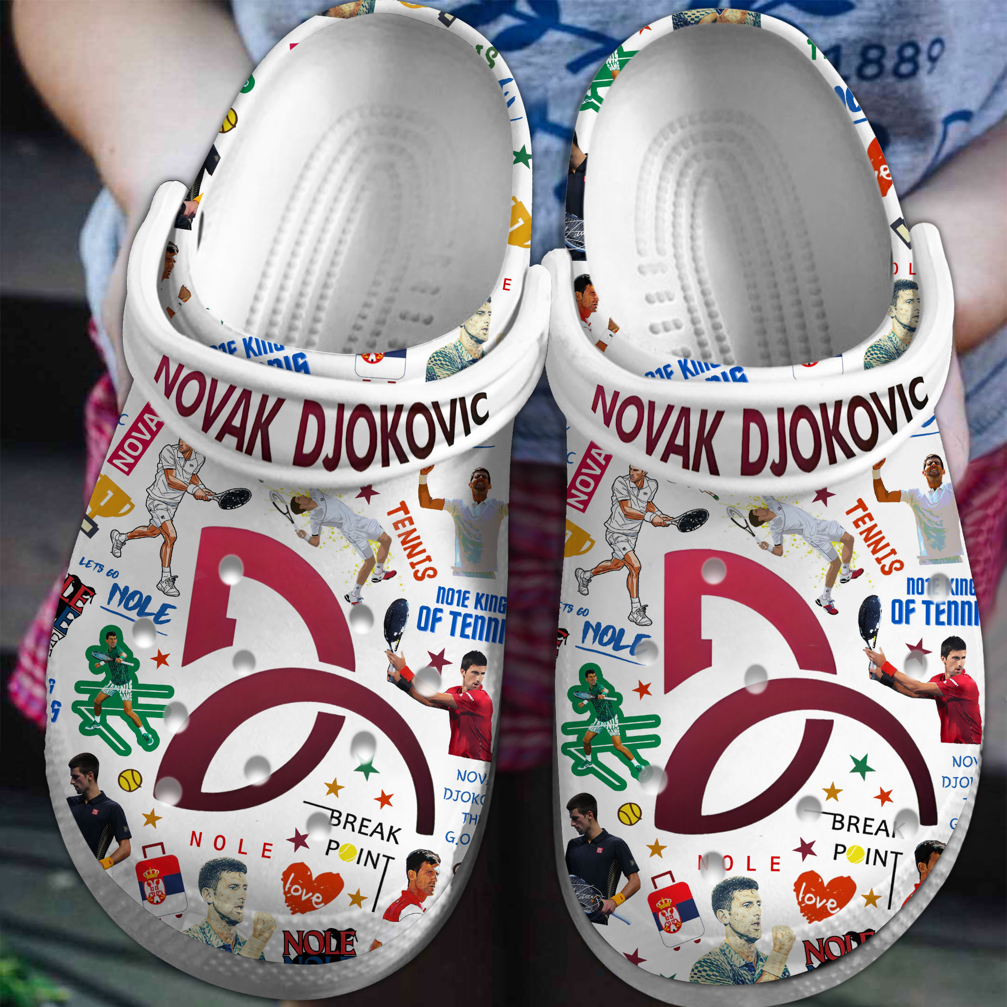 Novak Djokovic Sport Crocs Crocband Clogs Shoes Comfortable For Men Women and Kids