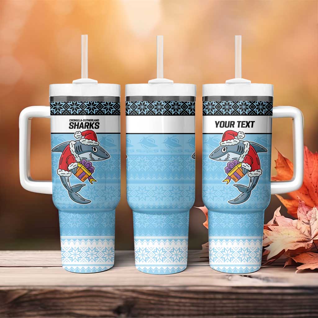 NRL Cronulla-Sutherland Christmas with Sharkies Santa Custom Stanley Cup 40 oz 30 oz Tumbler With HandleTVC2301322