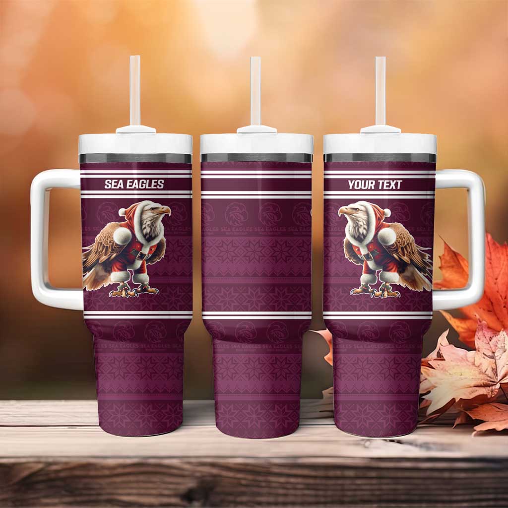 NRL Manly Warringah Christmas with Sea Eagles Mascot Custom Stanley Cup 40 oz 30 oz Tumbler With HandleTVC2301320
