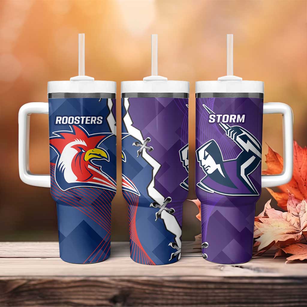 NRL Storm And Roosters Rugby 2024 Go Champions Dynamic Version Custom Stanley Cup 40 oz 30 oz Tumbler With HandleTVC2301321