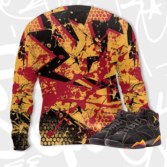 Number 23 Broken 3D Crack Graffiti Unisex Sweatshirt match Jordan 7 - Image 7