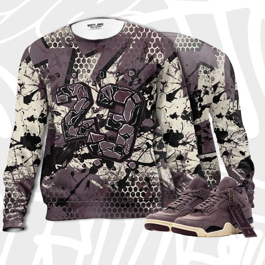 Number 23 Broken 3D Crack Graffiti.Jordan 4 A Ma Maniere Violet Ore - Image 8
