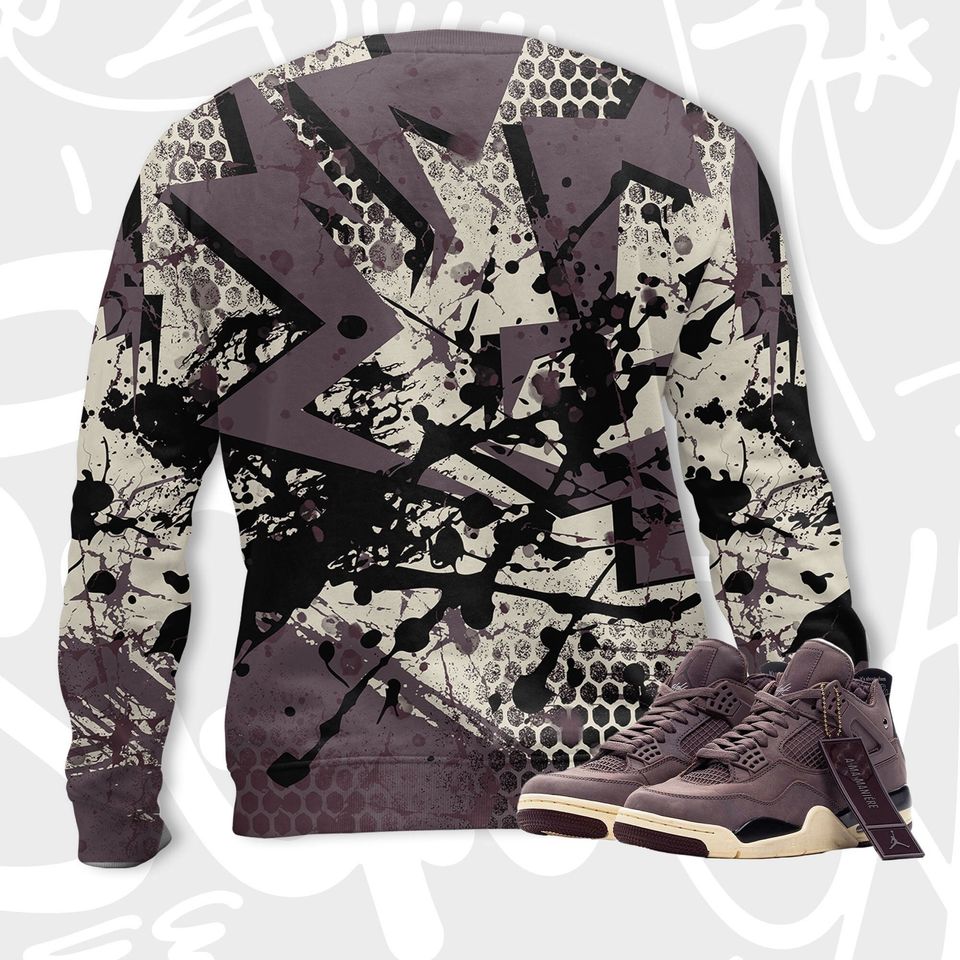 Number 23 Broken 3D Crack Graffiti.Jordan 4 A Ma Maniere Violet Ore - Image 2