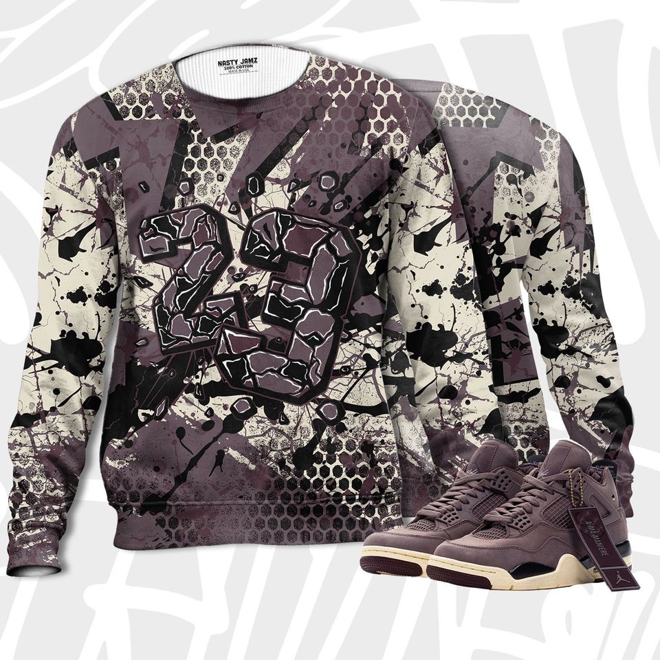 Number 23 Broken 3D Crack Graffiti.Jordan 4 A Ma Maniere Violet Ore - Image 3