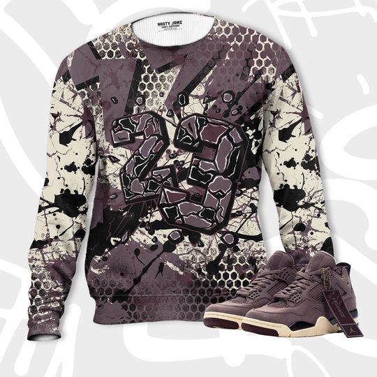 Number 23 Broken 3D Crack Graffiti.Jordan 4 A Ma Maniere Violet Ore - Image 6