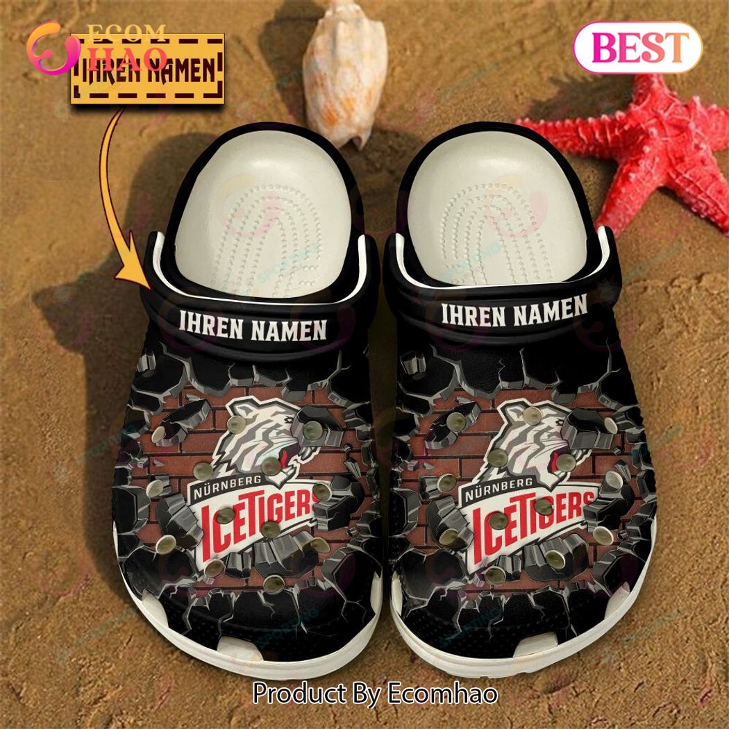 Nurnberg Ice Tigers DEL Hockey Sport Crocs Crocband Clogs Shoes Comfortable For Men Women and Kids
