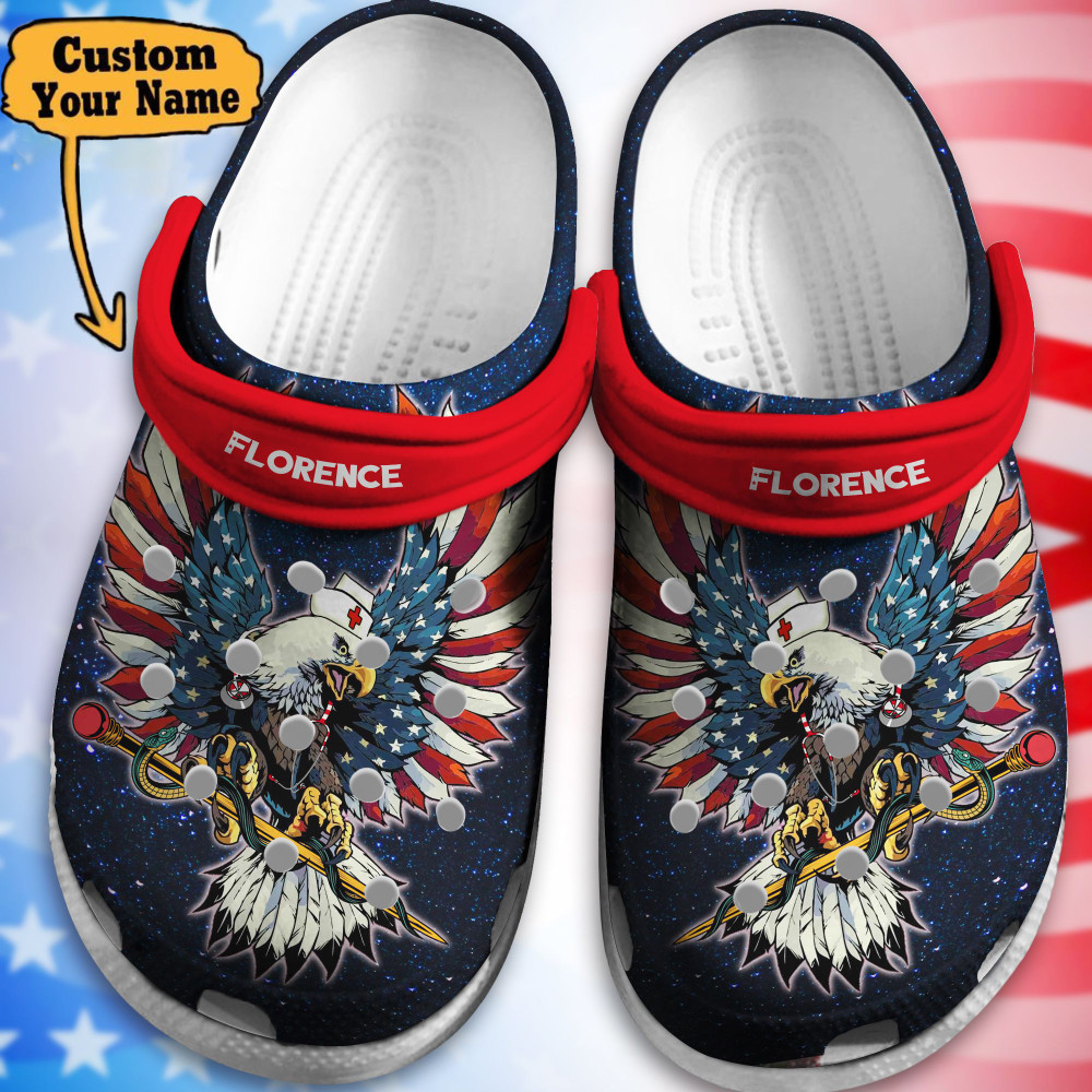 Nurse - American Eagle Caduceus Nurse Clogs Shoes For Men And Women