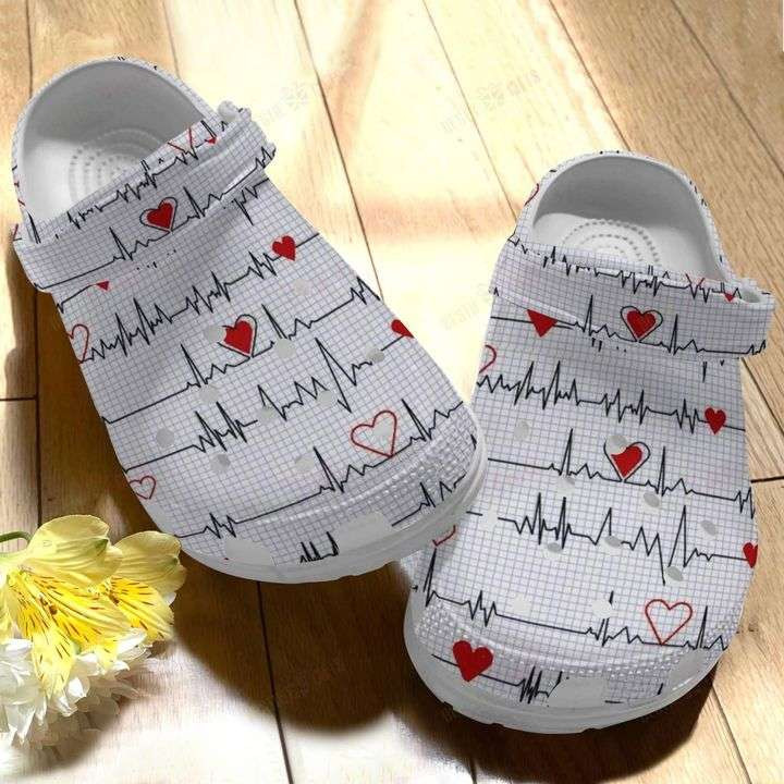 Nurse Heart Beat Crocband Clog Shoes For Men Women