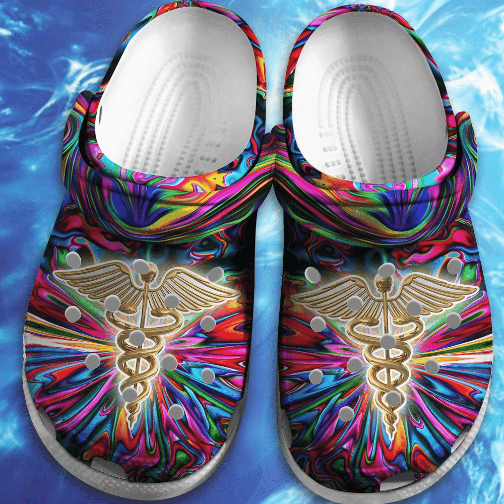 Nurse Hippie Trippy Psychedelic Gift For Lover Rubber clog Shoes Comfy Footwear