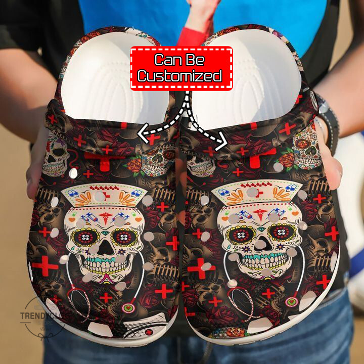 Nurse Nurse And Skull clog Shoes