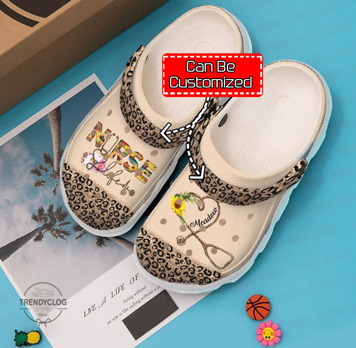 Nurse Nurse Personalized Life Leopard clog Shoes