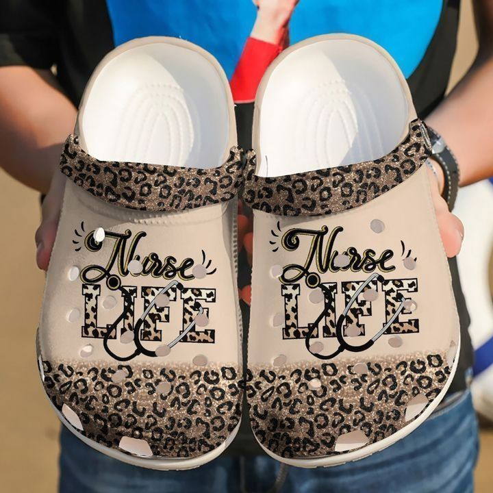 Nurse Nursing Life Cheetah Classic Clogs Shoes