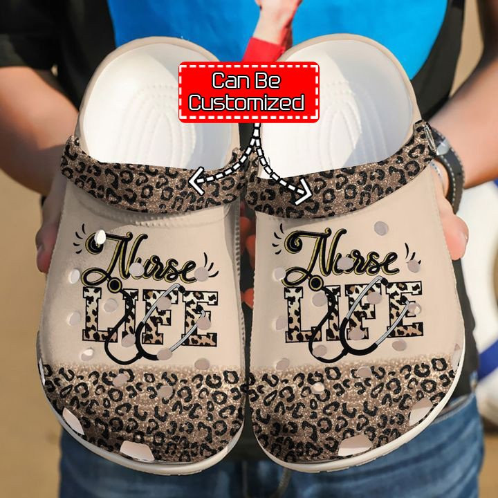 Nurse Nursing Life Cheetah clog Shoes Nurse