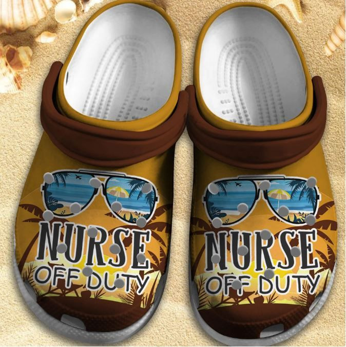 Nurse Off Duty Summer Beach Gift For Lover Rubber clog Shoes Comfy Footwear