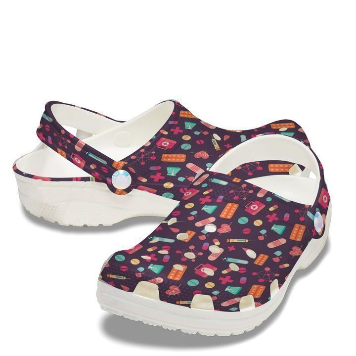 Nurse Pattern Classic Clogs Shoes