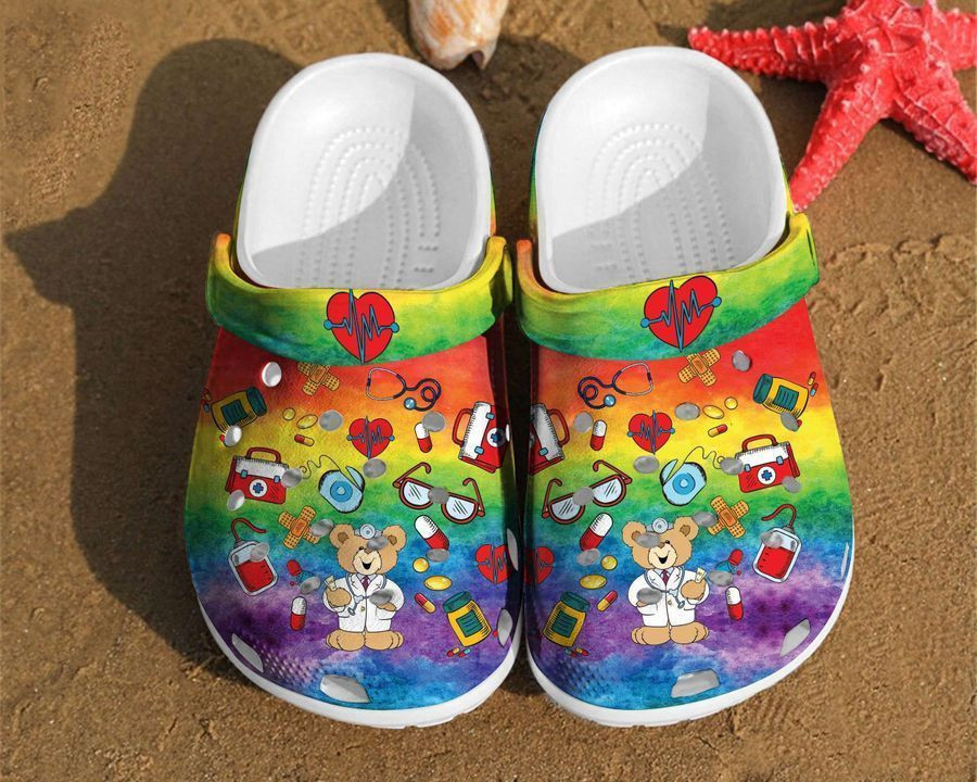 Nurse Pattern Comfortable For Women Gift Hippie Life clog Shoes