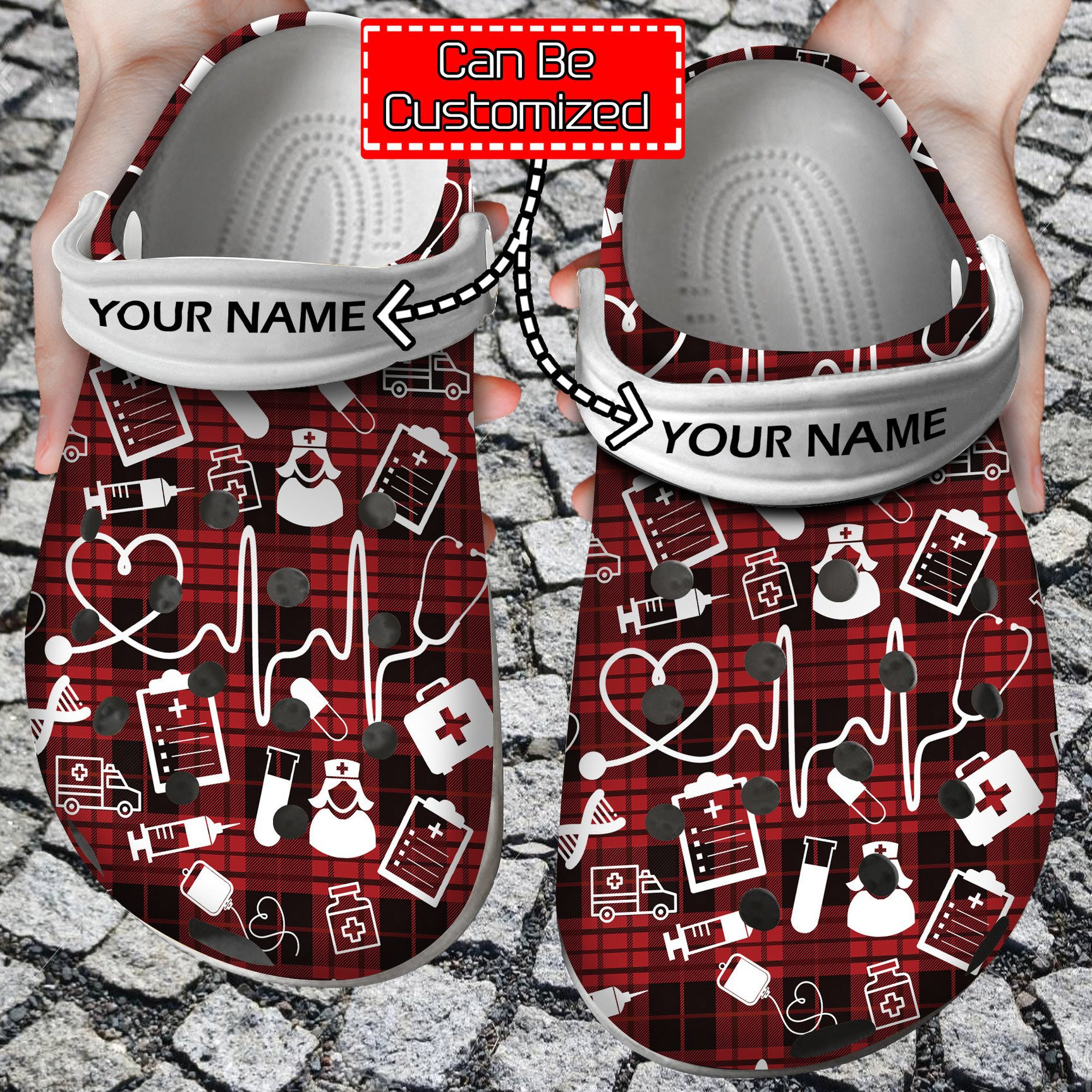 Nurse Personalized clog Shoes With Nursing Symbols Nurse