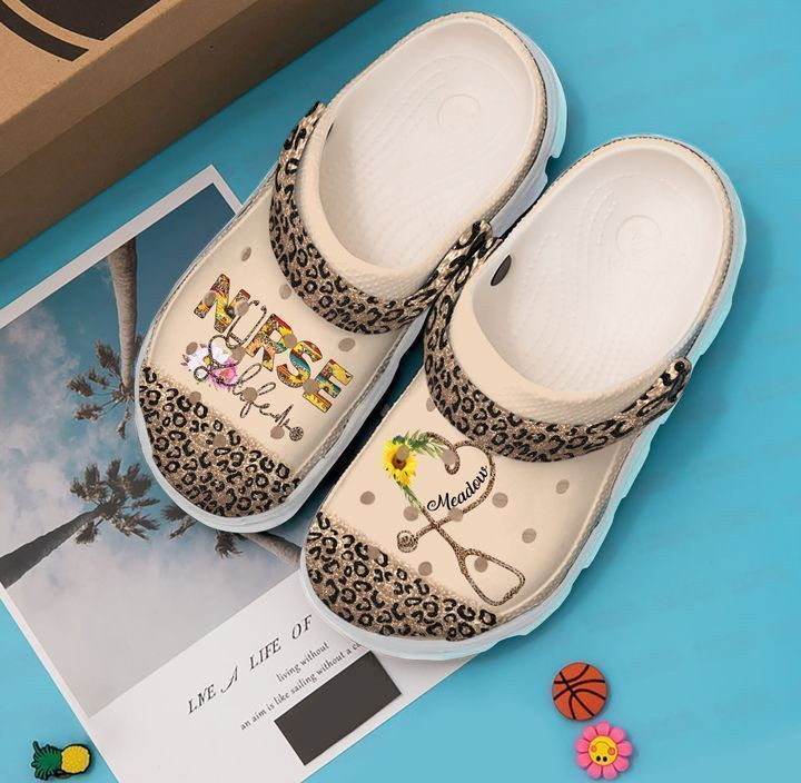 Nurse Personalized Life Leopard Classic Clogs Shoes