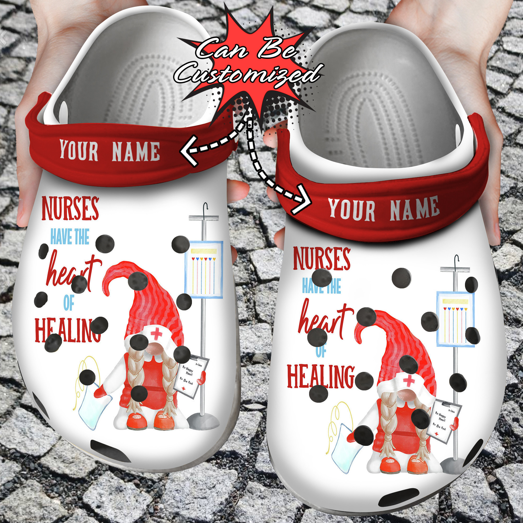 Nurse Personalized Nurse Gnome Healing Clog Shoes
