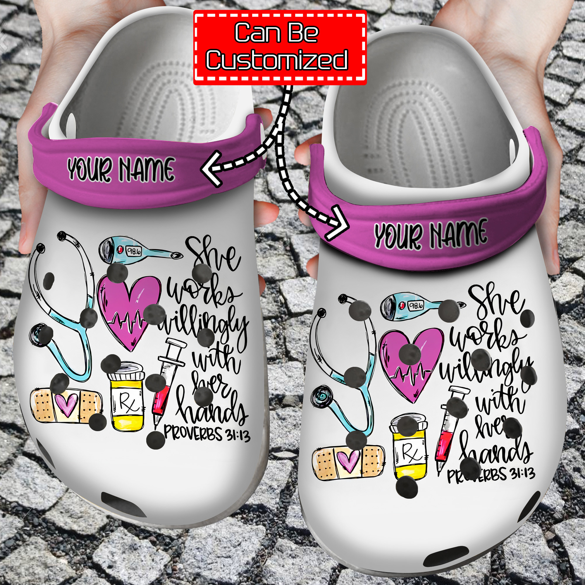 Nurse Personalized Nurse She Works Willingly Clog Shoes