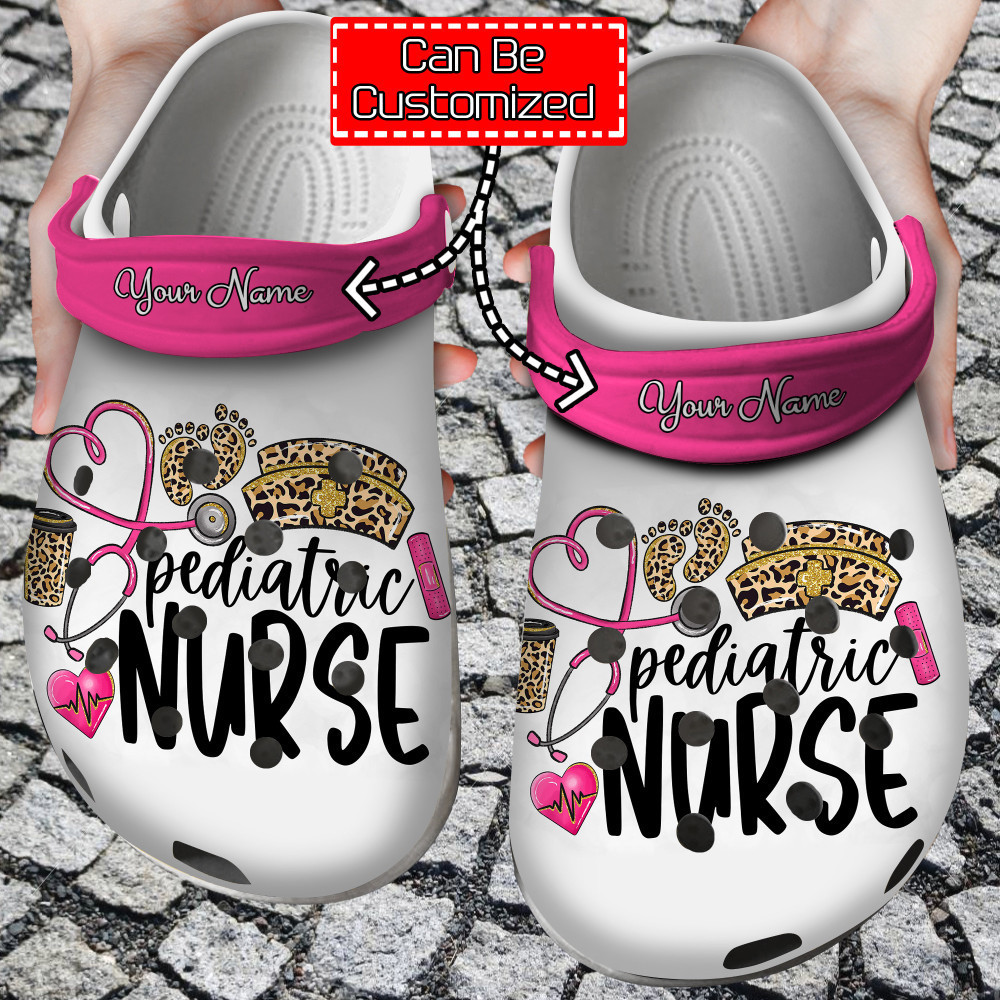 Nurse - Personalized Pediatric Nurse Leopard Clog Shoes For Men And Women