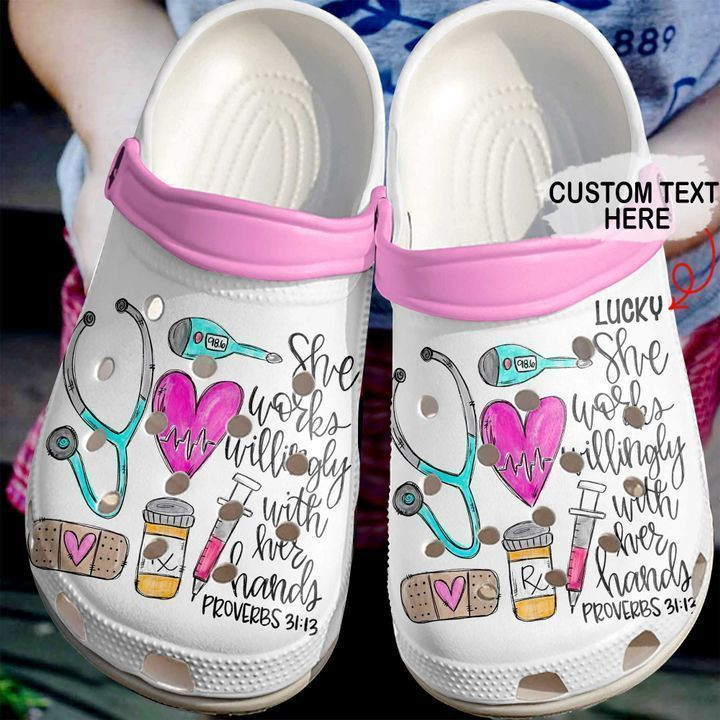 Nurse Personalized She Works Willingly Classic Clogs Shoes