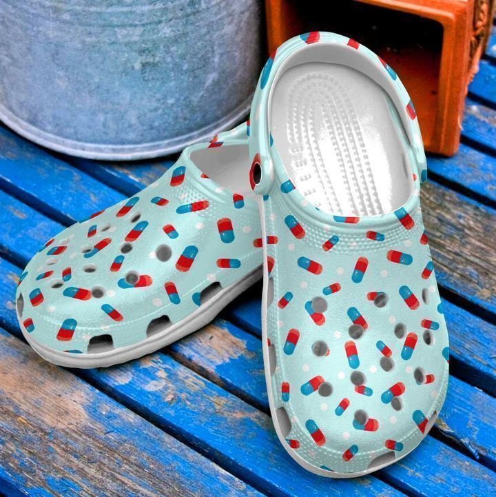 Nurse Pill Pattern Classic Clogs Shoes