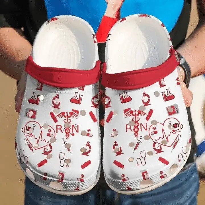 Nurse Red Symbols Pattern Crocband Clog Shoes For Men Women