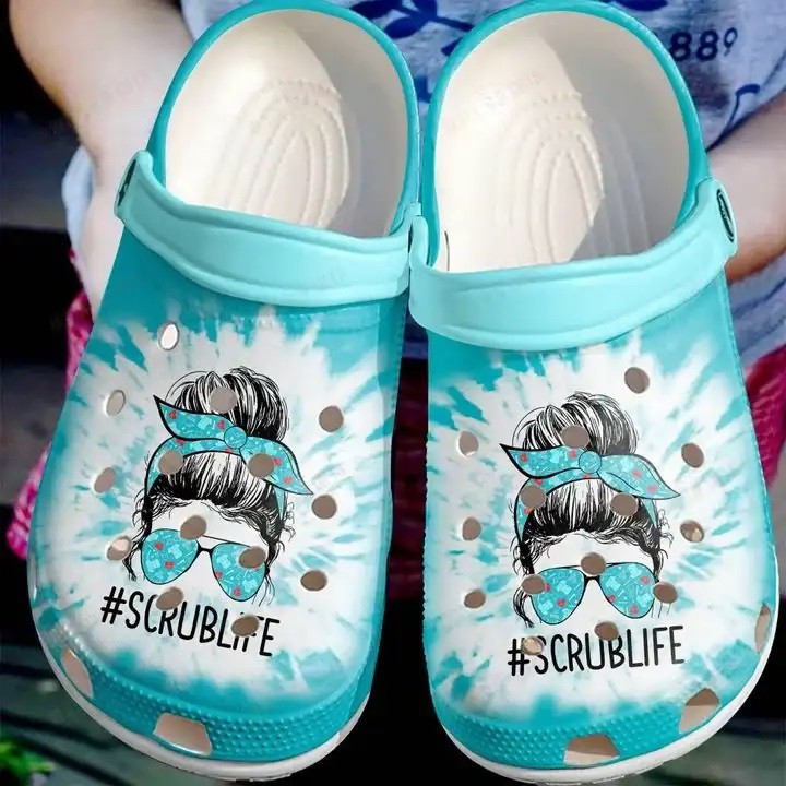 Nurse Scrub Life Tie Dye Crocband Clog Shoes For Men Women