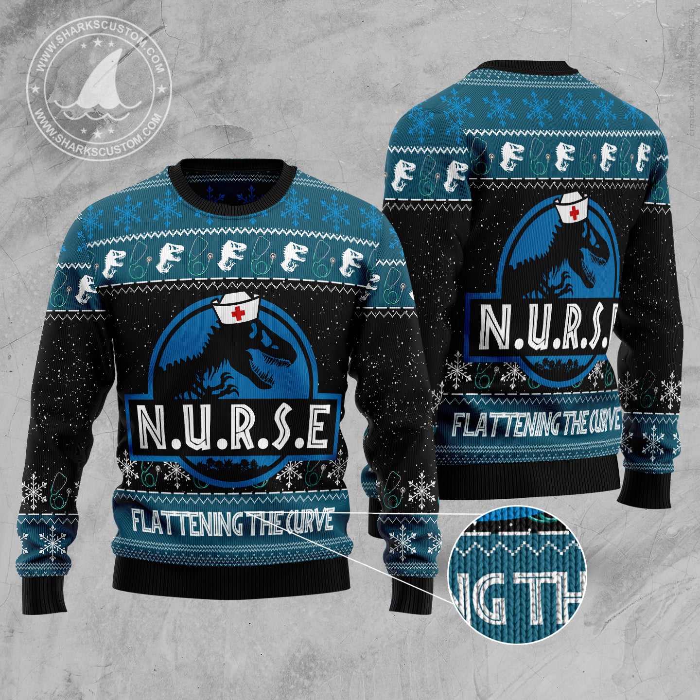 Nurse Trex Ugly Christmas Sweater - Image 3