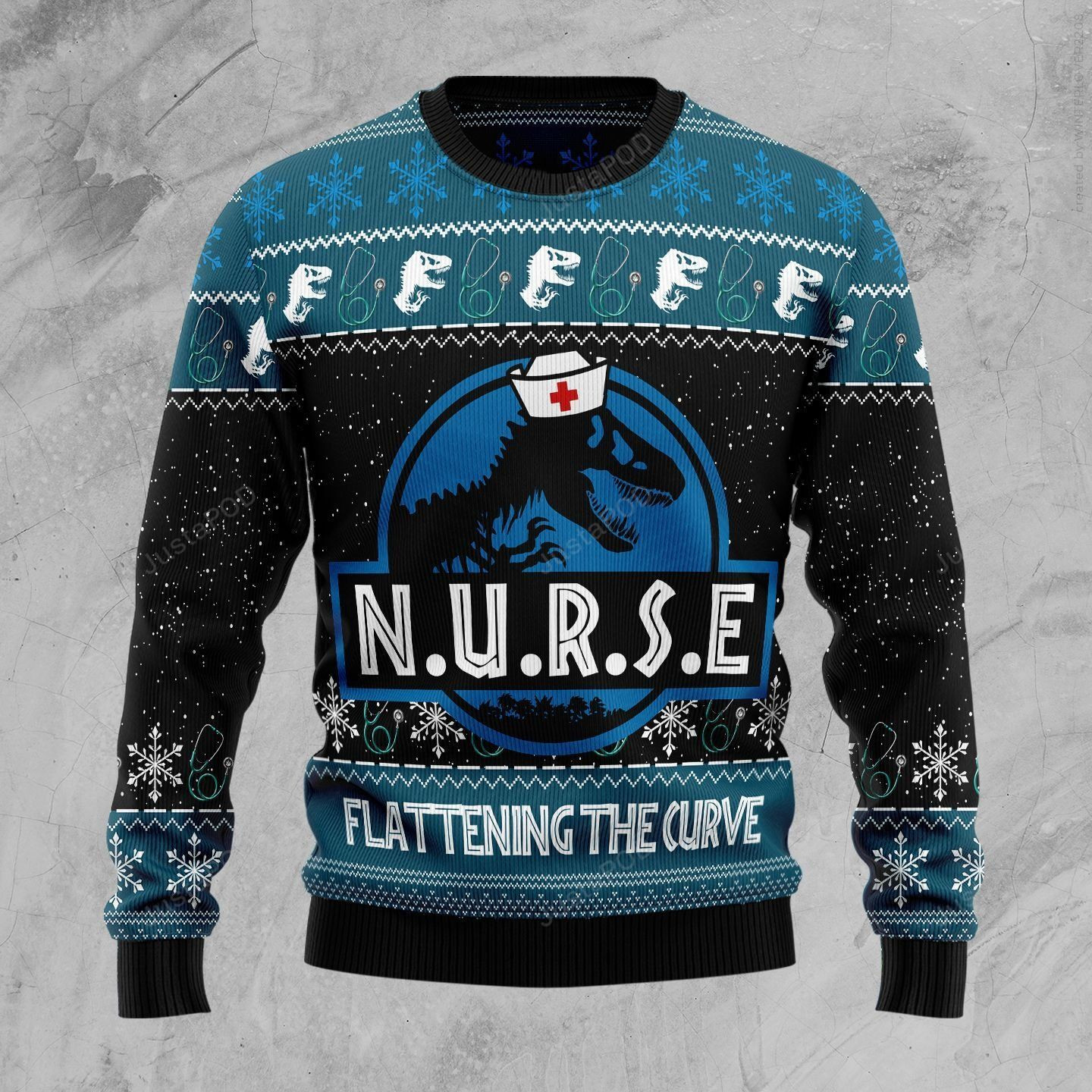 Nurse Trex Ugly Christmas Sweater Adult 3D Funny Matching for family