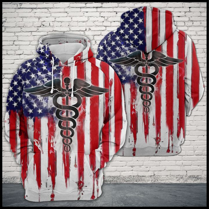 Nurse Usa Flag 3D All Over Print Hoodie, Zip Hoodie
