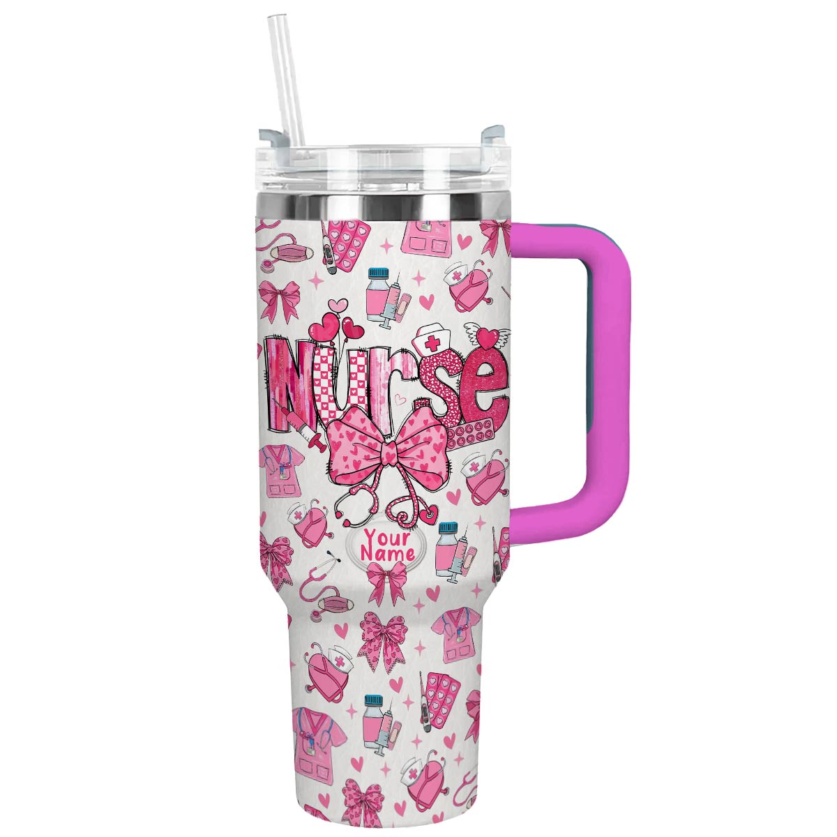 Nurse Valentine Custom Stanley Cup 40 oz 30 oz Tumbler With HandleTVC2301306