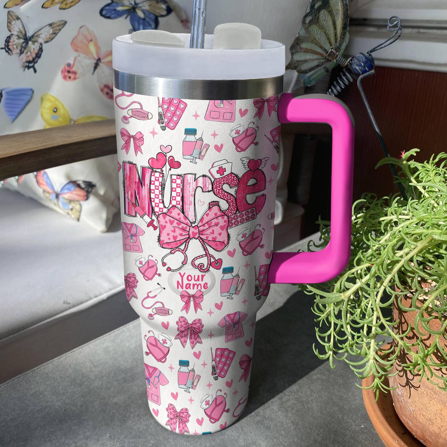 Nurse Valentine Custom Stanley Cup 40 oz 30 oz Tumbler With HandleTVC2301306 - Image 3