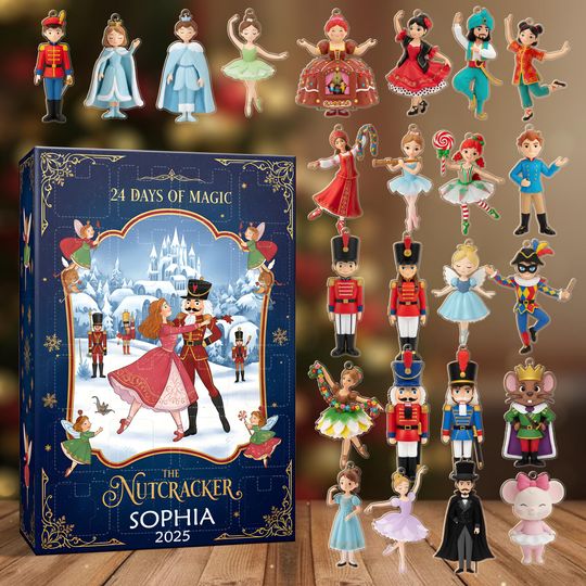 Nutcracker Advent Calendar 2025, Custom Ballet Christmas Countdown, Sugar Plum Fairy, DIY 24 Day Ornament Set - Image 5