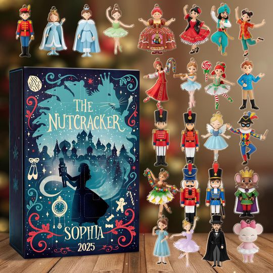 Nutcracker Advent Calendar 2025, Custom Ballet Christmas Countdown, Sugar Plum Fairy, DIY 24 Day Ornament Set - Image 6