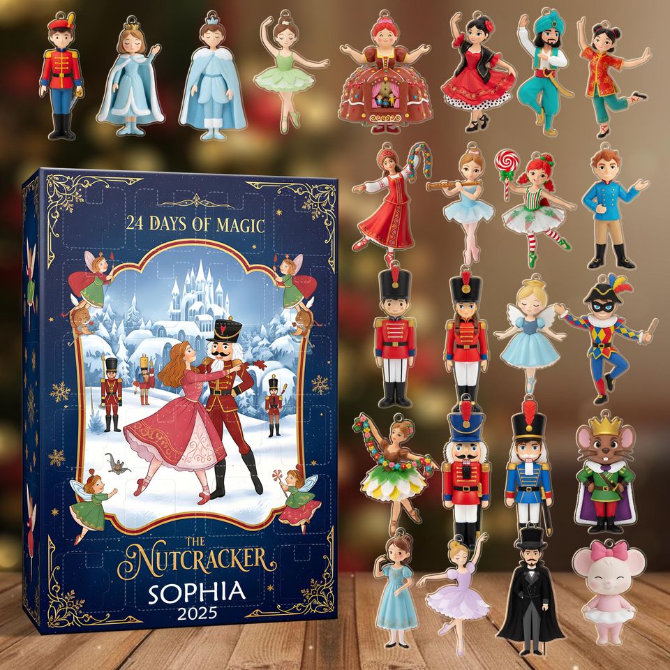 Nutcracker Advent Calendar 2025, Custom Ballet Christmas Countdown, Sugar Plum Fairy, DIY 24 Day Ornament Set